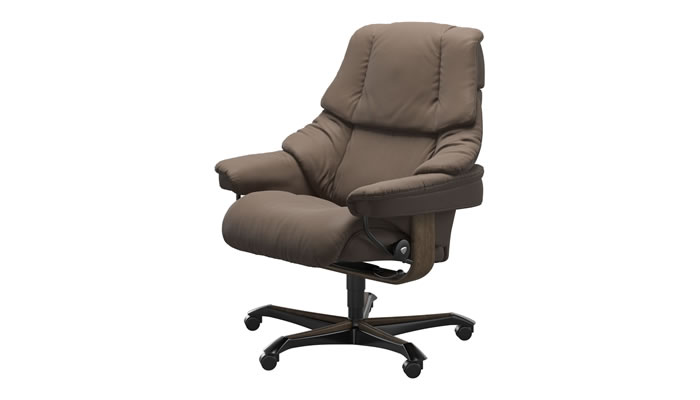 Stressless Reno Home Office in Batick Mole Leather